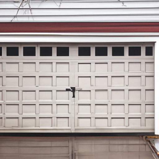 Insulated garage door closed on a Red Bank, NJ home with visible threshold and weatherstripping